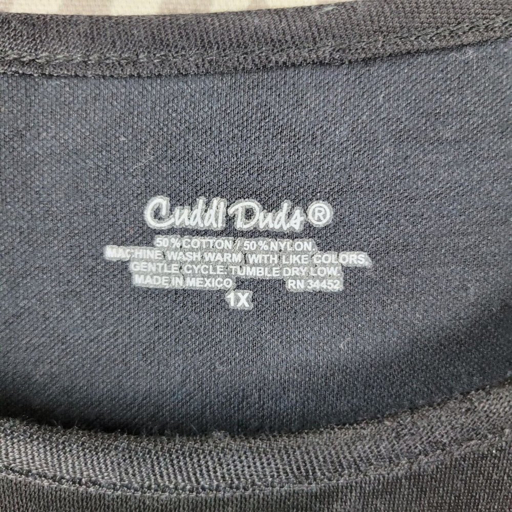 Cuddl Duds Plus Size 1x Base Layer Top Black Long… - image 5